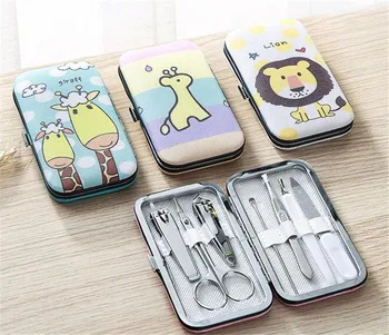 

20sets Manicure Set lovely Cartoon Nail Clipper Baby Nail set Scissors 7 PCS Carbon steel Nail Cuticle Scissor