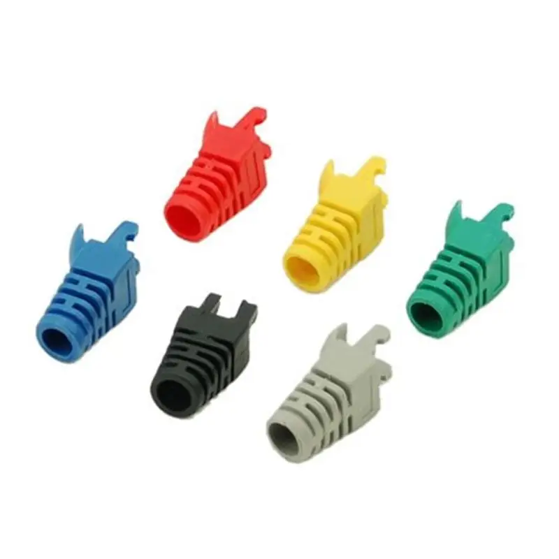 10/50 шт. сетевые Концевики кабеля RJ45 крышка разъема сапог Cat5 Cat6 защитная
