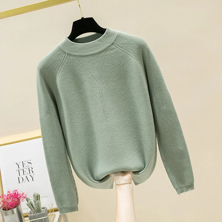 Women Sweaters And Pullovers Autumn Winter Solid Color Knitted Sweater Thick Loose O-neck Streetwear Long Sleeve Basic Tops Women Sweaters And Pullovers Autumn Winter Solid Color Knitted Sweater Thick Loose O-neck Streetwear Long Sleeve Basic Tops