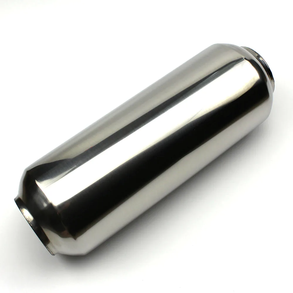 

Car shape universal 63mm 304 stainless steel high quality exhaust pipe muffler long 300mm exhaust pipe middle tornado muffler