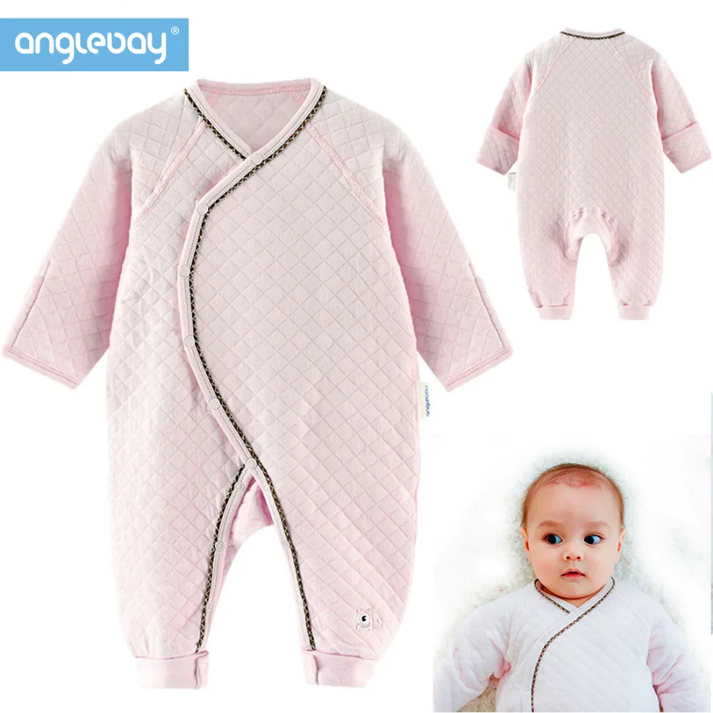 Anglebay 2018 Newborn Baby One Piece Footie Plaid Cotton Newborn Baby