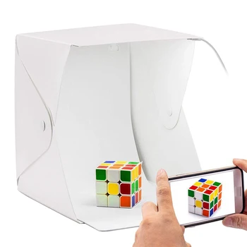 

24x23x22cm Portable Mini Photo Studio Box Photography Backdrop built-in Led Light Photo Box Photography Backdrop Box Light Box