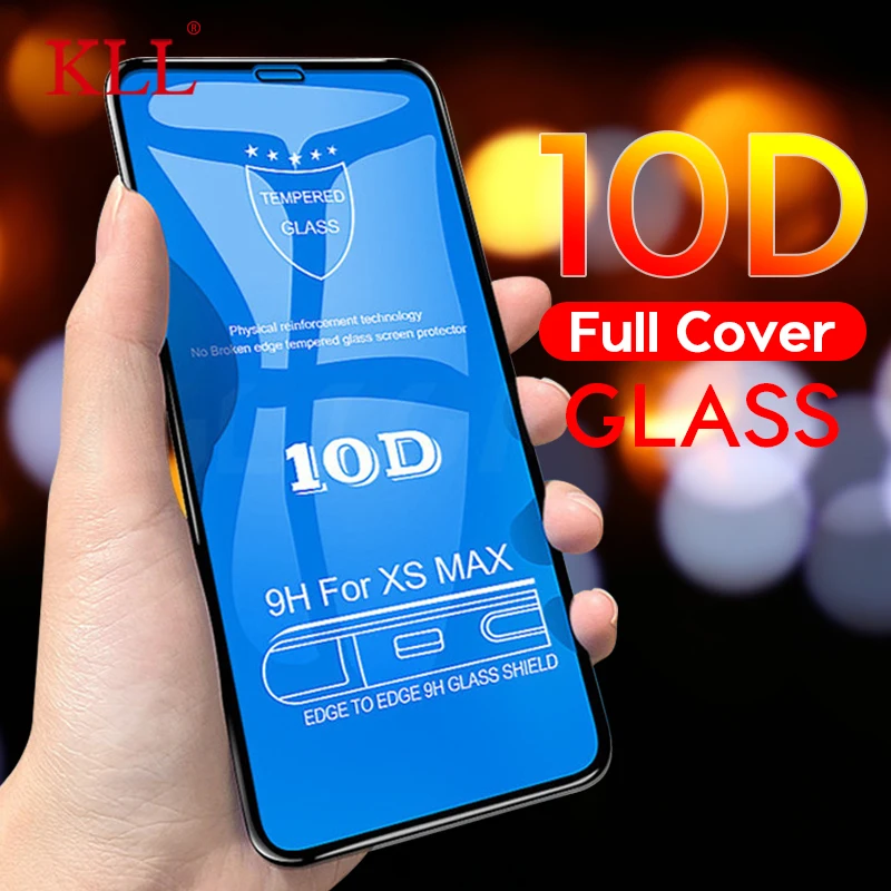10D закругленные края полное покрытие закаленное стекло для iPhone X XS MAX XR защита