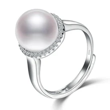 FEIGE 10-11mm de Agua Dulce de La Perla Anillos para Mujeres Novia Joyería Plata de Ley 925 Anillo de Compromiso de Boda Joyería Fina joyería
