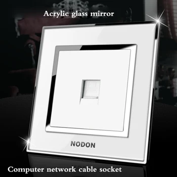 

Acrylic glass mirror switch broadband network socket panel 1Gang computer network cable socket