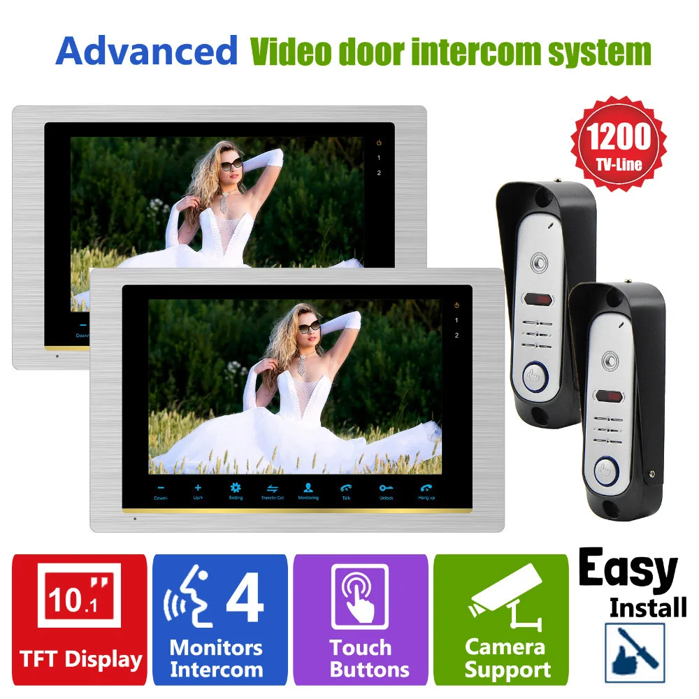 Homefong10inch Video Door Phone system  home  Intercom high resolution  door monitor System  Inter-conversation Doorbell 1200TVL