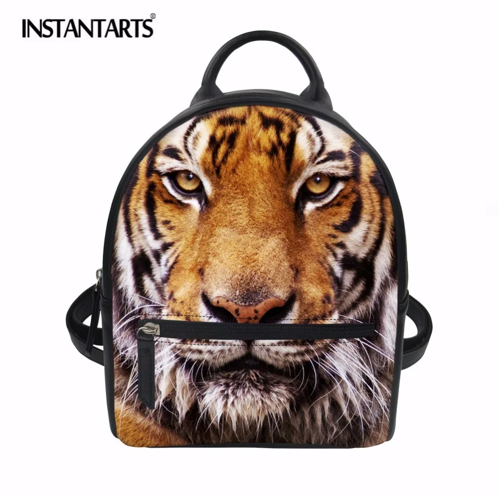 INSTANTARTS Fashion Travel Small Backpack Animal Tiger Print Women
