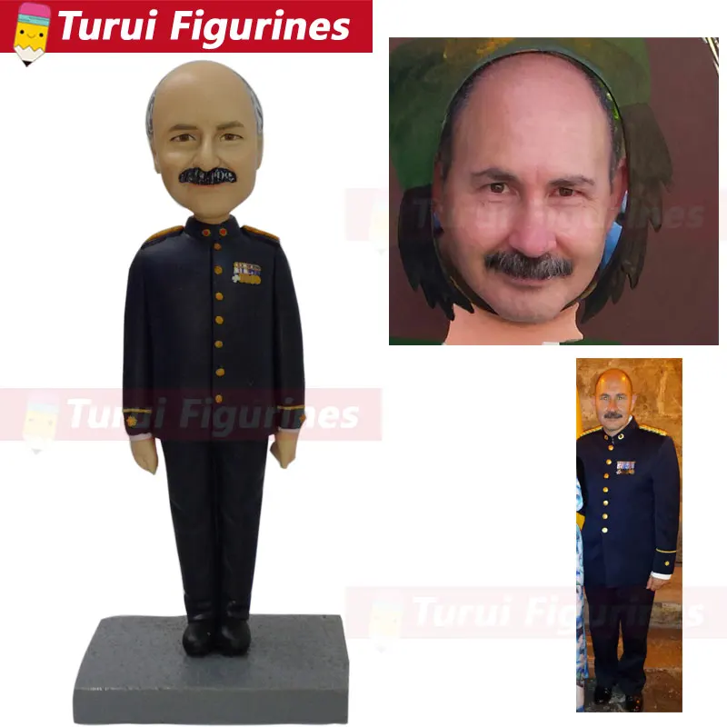 

Personal Sculpture military officer sculpture mini statuette custom bobblehead for politicians make a bust from photos to figuri