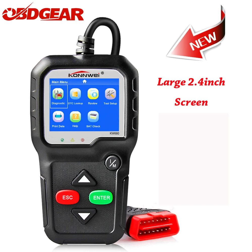 OBD2 Autoscanner ODB 2 KONNWEI KW680S 2020 OBD2 Automotive Scaner with Multi-languages OBD 2 Auto Diagnostic Scanner in Russian