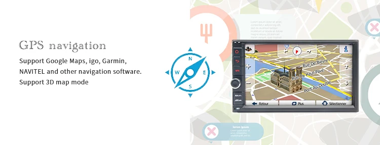 Sale Android 9.0 car stereo 2 double din player gps nav wifi 7" touch screen In dash head unit Universal 1024*600 8