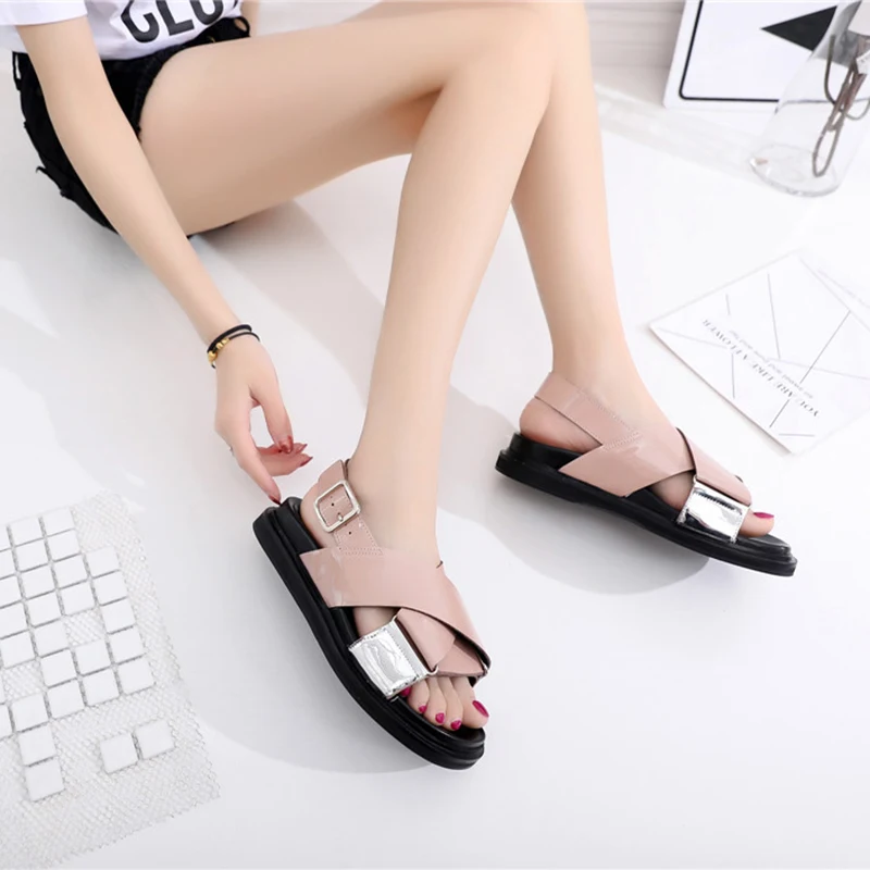 Women Sandals 2019 Summer Casual Leather Gladiator Sandals Women Black Chunky Sandal For Girl Beach Shoes Woman Summer Shoes Women Sandals 2019 Summer Casual Leather Gladiator Sandals Women Black Chunky Sandal For Girl Beach Shoes Woman Summer Shoes