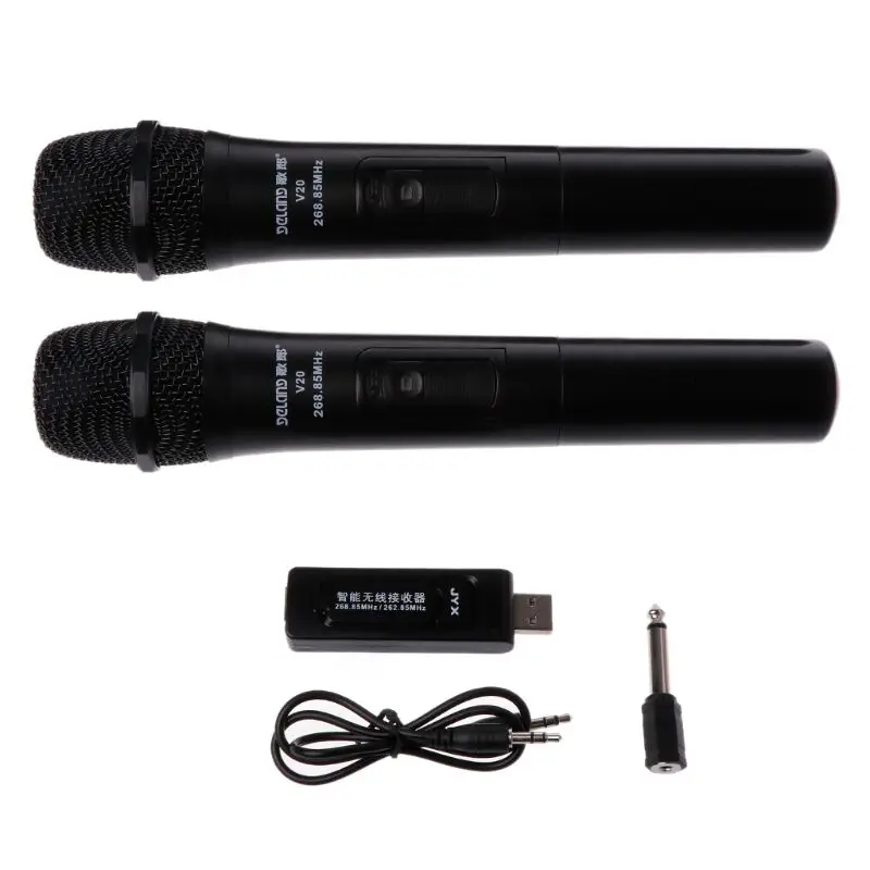 

UHF USB 3.5mm 6.35mm Wireless Microphone Megaphone Handheld Mic with Receiver for Karaoke Speech Loudspeaker