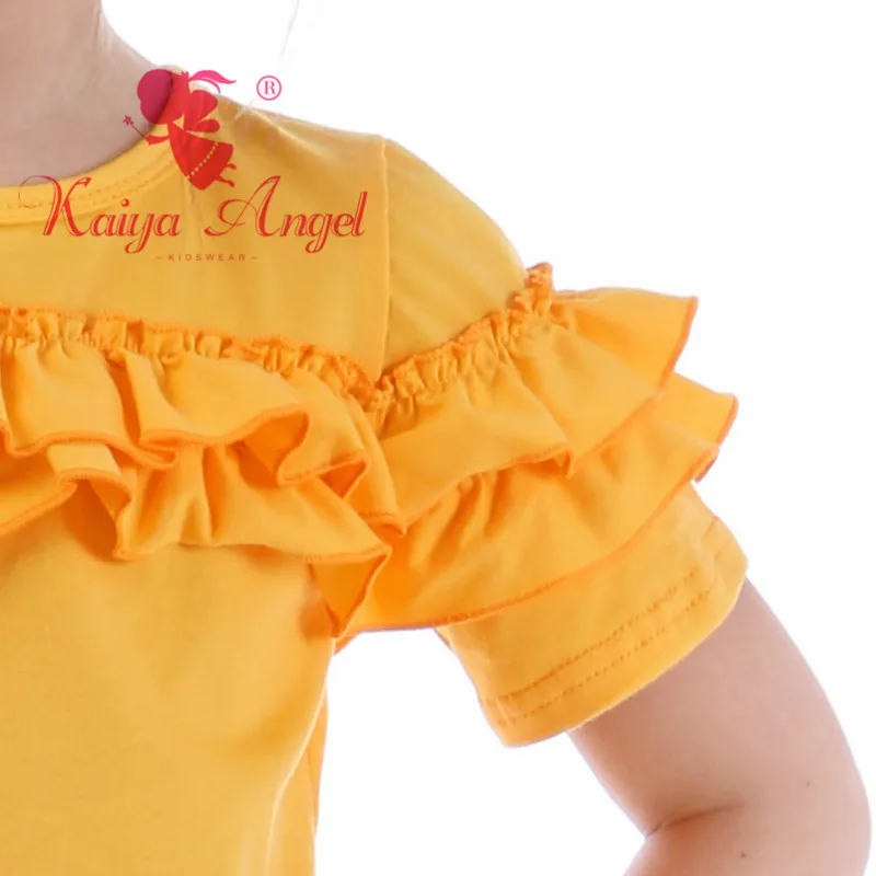Kaiya Angel/ хлопковая эксклюзивная одежда с арбузом для маленьких девочек; детские спортивные костюмы с оборками и рукавами; летние короткие наряды
