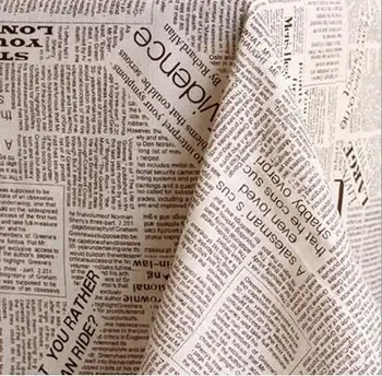 

100*145cm English Newspaper Print Fabric Curtains Table Cloth Upholstery Sofa Textiles Linen Material