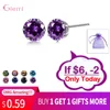 New Collection Cubic Zirconia CZ Stone 6MM Fashion Jewelry Stud Earrings 925 Sterling Silver Earrings Women Gifts 20 Colors ► Photo 1/6