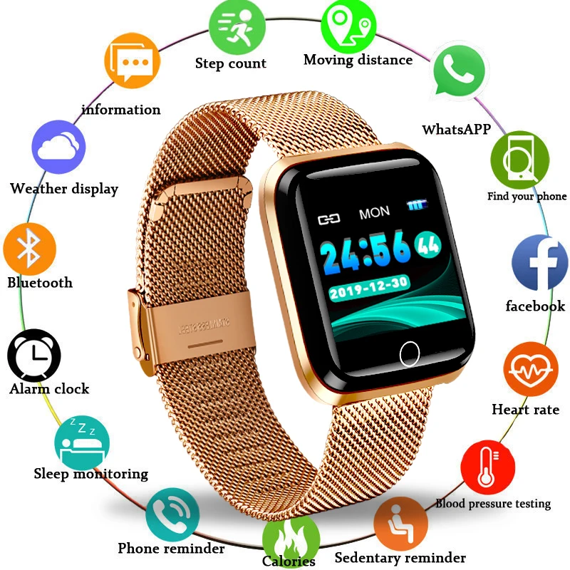 Prix Mode SmartWatch hommes femmes moniteur de fréquence cardiaque traqueur de pression artérielle traqueur de Fitness Sport étanche montre intelligente pour iPhone