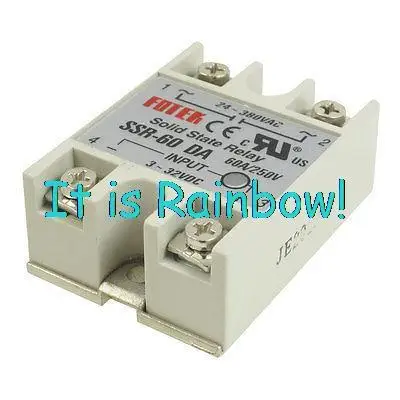 

Free Shipping SSR-60DA Single Phase Solid State Relay 60A Output 24V-380V AC