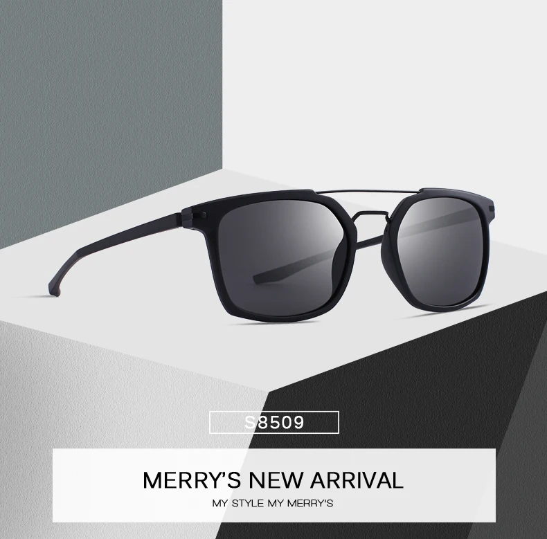MERRYS Дизайнерские мужские классические квадратные поляризованные солнцезащитные очки, легкая оправа с защитой от ультрафиолета S8509