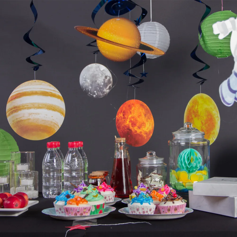 40Pcs Sola System Hanging Swil Decoations Space Themed