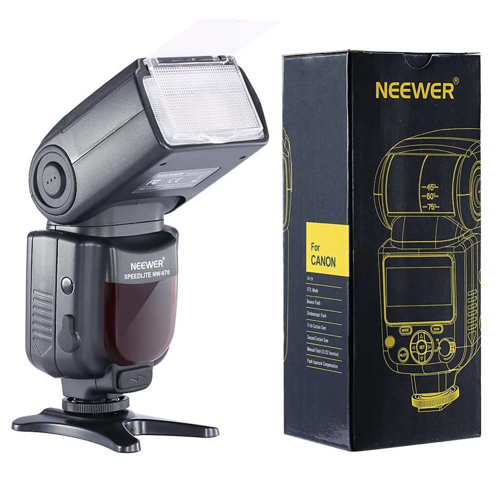 Neewer NW670 / VK750II Е-TTL фонарик вспышка с ЖК-дисплеем для Canon 6D/1300D/1200D/1100D/750D/700D/650D/600D/550D/500D/100D/80D/70D/60D