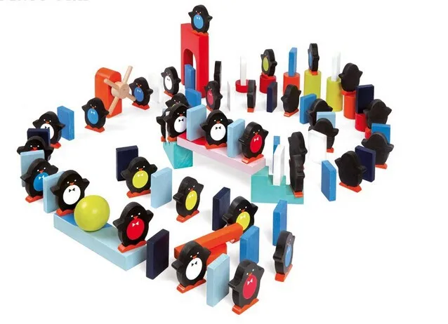 

New ! 2014 ! Adorable wooden Penguin Domino limited edition multiple level color