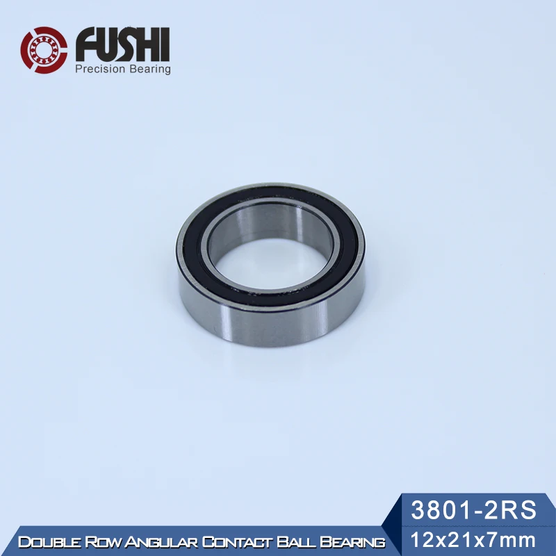 3801-2RS Bearing 12*21*7 mm ( 1 Pc ) 3801 2RS Double Row Sealed 3801 RS Angular Contact Ball Bearings