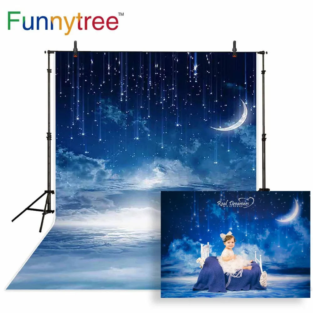 Funnytree Фотофон для фотостудии ночное звездное небо звезды облако детский душ Фотофон виниловый пол Фотофон