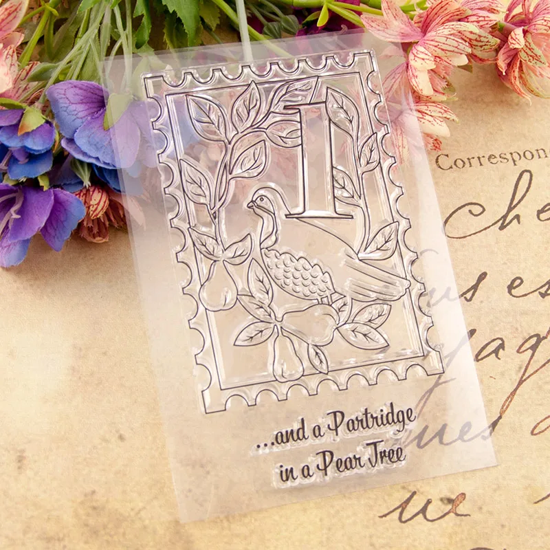 

New Partridge Pear Tree Rubber Clear Stamps Silicone Seals for DIY Scrapbooking Card Making Diary Book Paper Maker Decor Stencil