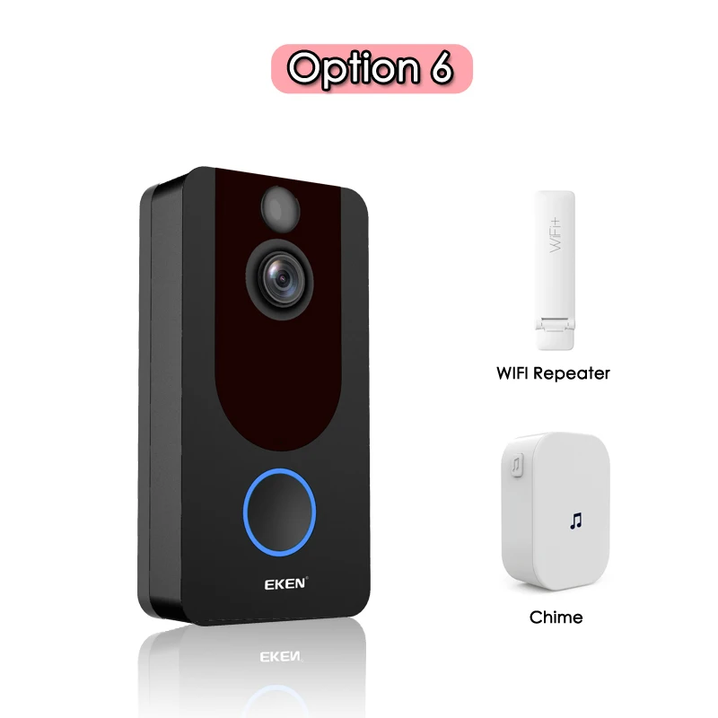 Eken V7 HD 1080P смарт WiFi видео дверной звонок камера визуальный домофон ночное видение IP дверной звонок беспроводная камера безопасности - Цвет: Option 6