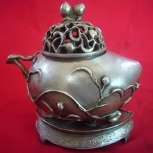 Редкие Отличительной старый QingDynasty серебро курильница/ладан плита, элегантный скульптура, Марк