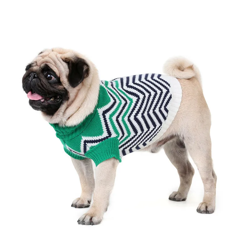 Осенне-зимняя гофрированная одежда для домашних животных свитер одежда для щенка домашняя собака теплая трикотажная верхняя одежда для кошек Одежда для собак большой