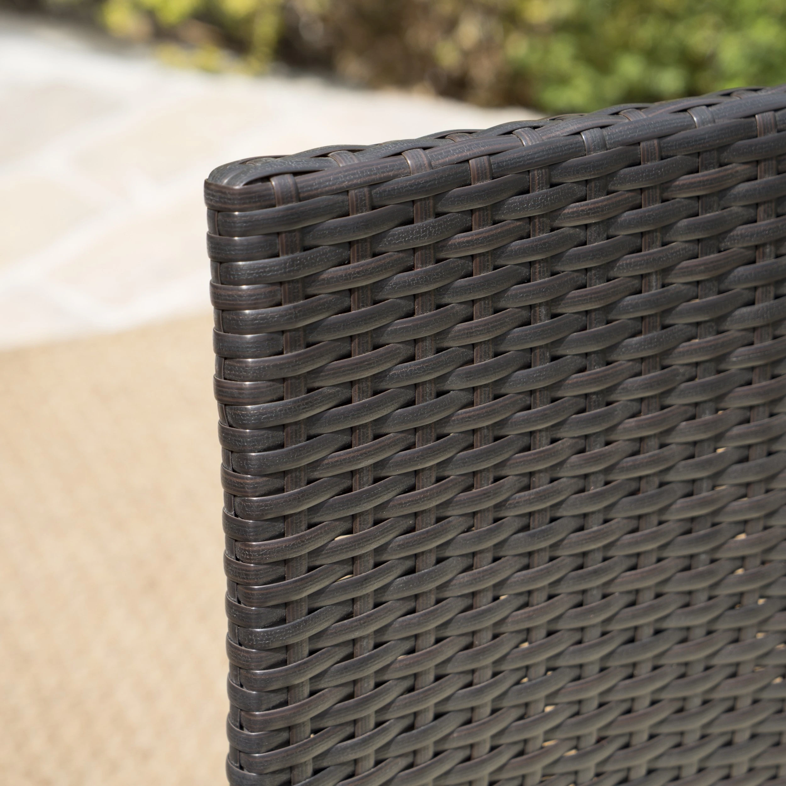 Carmela Outdoor 7pc Multibrown PE Wicker Long Dining Set (3)