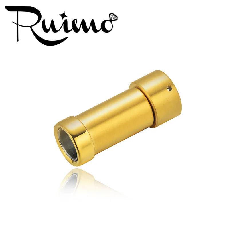

RUIMO 6mm 316l Stainless Steel Bracelet Clap Round Tube Connectors For Jewelry Making Black Gold Bracelets Clacps DIY