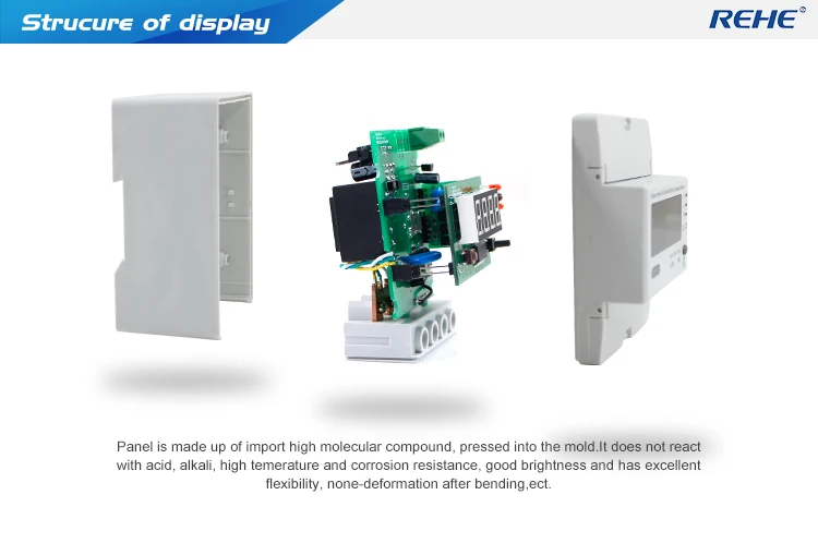 REHE RH-AVF4P din-рейку типа цифровой метр однофазный A& V& Hz комбинированный счетчик с светодиодный дисплеем