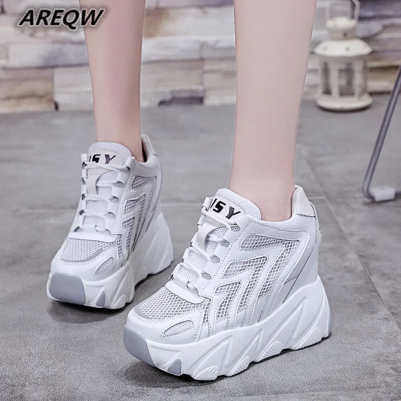 

Hot Mesh Breathable Shoes Woman Platform Heels Casual Shoes Women 2019 Wedges Platform Shoes for Women Chaussures Femme