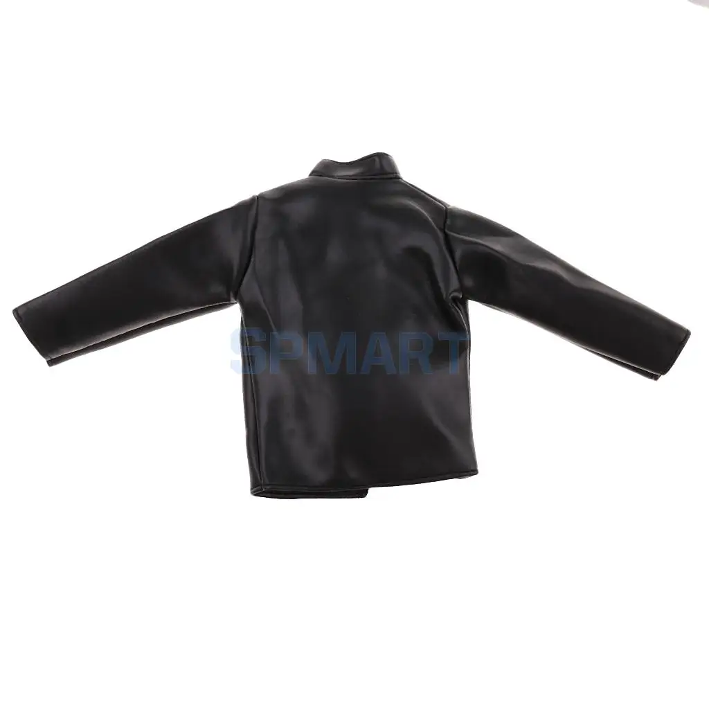 1/6 Scale Black PU Leather Male Jacket Coat Clothes Men Clothing for 12