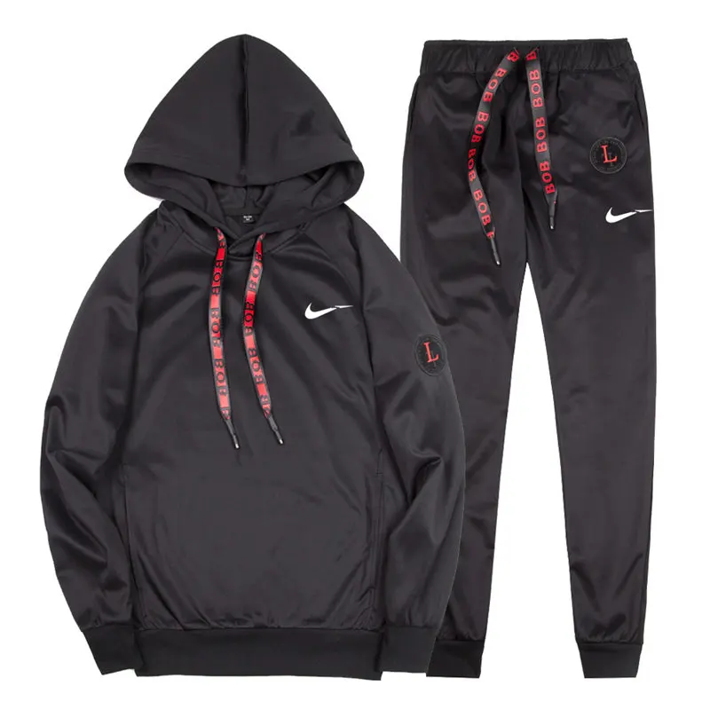 

Original logo Big brand European size Big size just break it men Set Sweatshirt woven belt hooded+pants north off face white