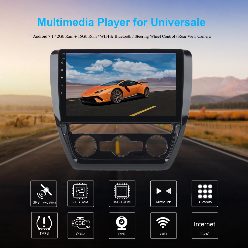 Clearance Car Audio GPS for VW Jetta 2012 2013 2014 2015 Multimedia Android Radio 10.2" full touch Screen Stereo NAVI 4G WIFI RDS USB 0