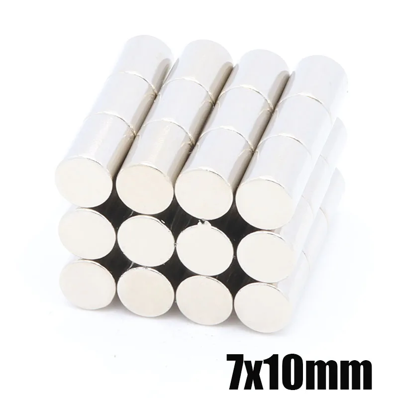 

20Pcs 7x10 mm Super Strong Round Disc De Imanes 7mm x 10mm Rare Earth Neodymium permanent magnet powerful Magnetic Materials