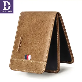 

DIDE Business Casual Credit Card ID Holders Genuine Leather Card Holder Men Driver's card package Organizer Mini Wallets