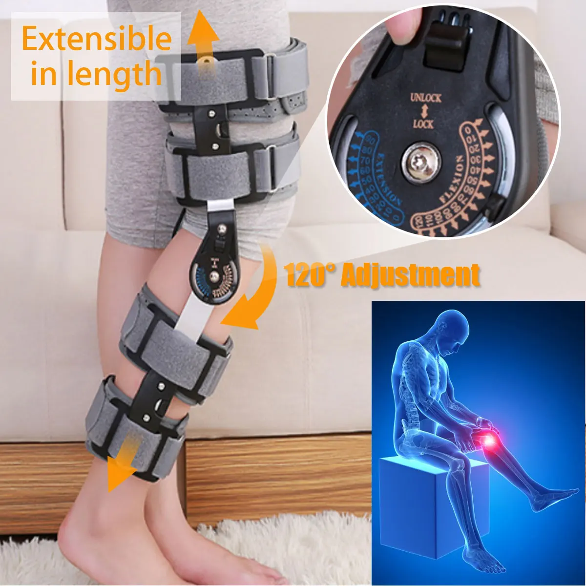 KIFIT Medical Grade Adjustable Knee Leg Brace Suppport & Protect Knee