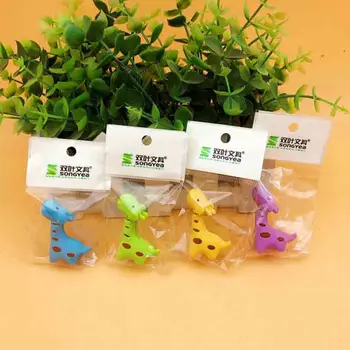 

4 Pcs Cute Candy Color Giraffe Rubber Eraser Kawaii Creative Stationery School Supplies Papelaria Gift for Kids