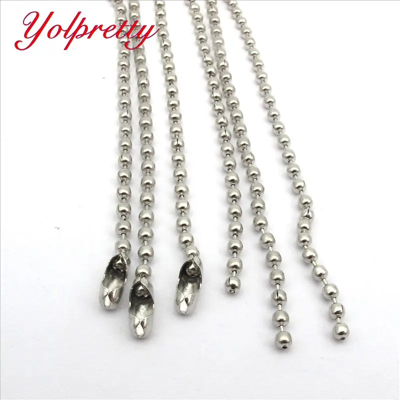

Yolprtty New Fashion Stainless Steel ( No Fade ) 3pcs /lot 2.0mm Ball Beads Chain Necklace Connector 60cm (23.6 inch)