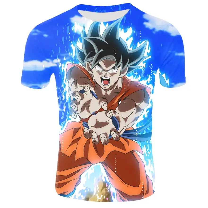 Супер Saiyan узор 2019 летняя футболка Dragon Ball модный скейтборд мужской футболки