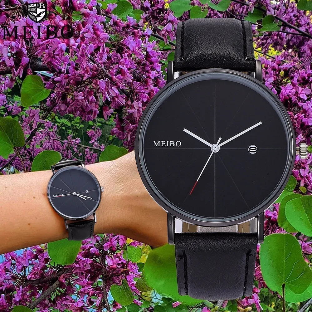 

Women Simple Watch With Calendar Luxury Ladies Leather Strap Analog Quartz Wrist Watch MEIBO Brand Relogio Feminino Hot