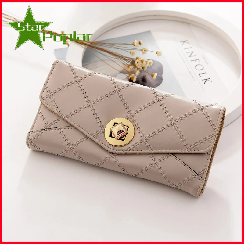 

Ladies' wallet 2018 new style,splice button fashion long wallet,standard wallet woman,Knitted plaid wallet