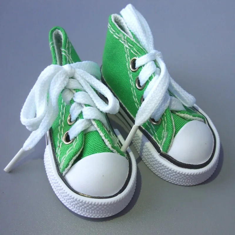 7,5 см кукольная обувь Джинсовая парусиновая мини-игрушка обувь 1/4 Bjd для русской ручной работы Текстильные куклы снежники - Цвет: Green A