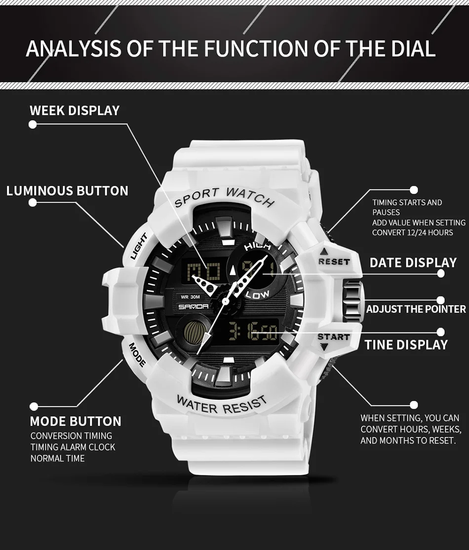 Новые Sanda G стильные мужские цифровые часы, военные спортивные часы, модные водонепроницаемые электронные наручные часы, reloj hombre