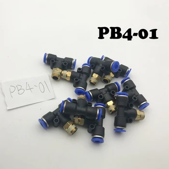 

Free shipping 20Pcs/lot10 Pcs/Lot PB4-01 T-Type Equal Pass Pneumatic Fittings tube 4mm thread 1/8" Wholesale Push I