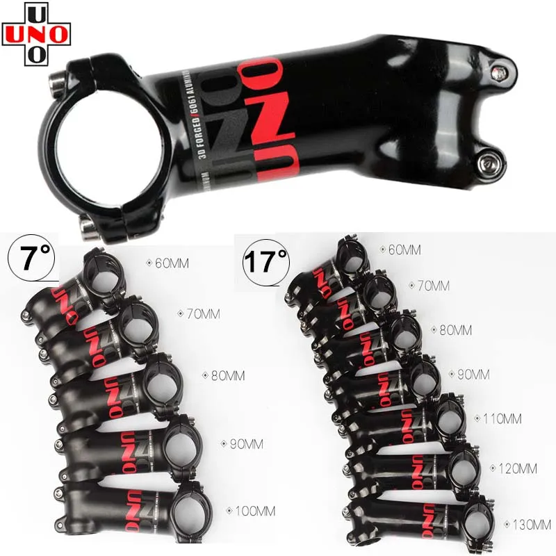 

UNO MTB Mountain Bicycle Road Bike 70 80 90 100 110 120 Stem 7/17 Degrees 28.6mm Fork 31.8mm Handlebar ultra-light matte light